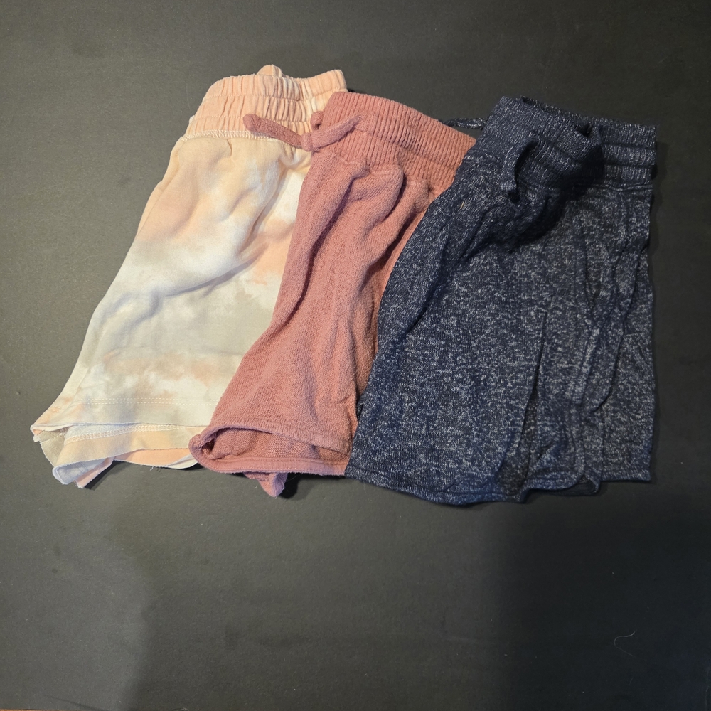 Girls' Pink, Tie-Dye & Navy Soft Knit Shorts - Pack